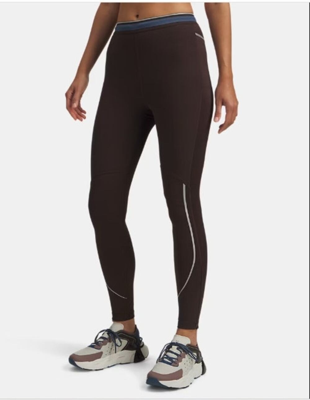New NWT UA Under Armour Halo Runnings Cold Weather Tights Brown Silver Small